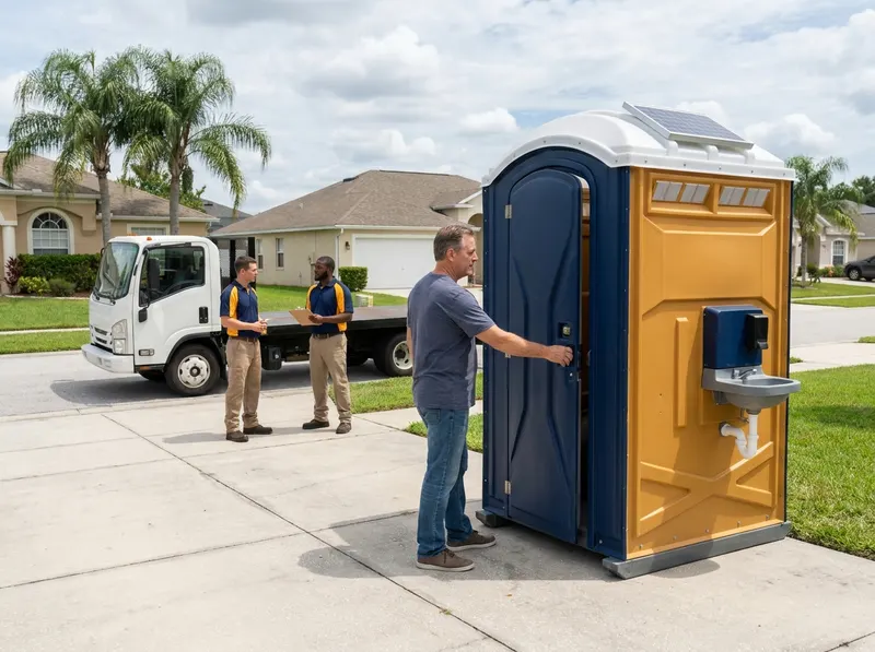 Deluxe Flushable Restroom Unit Rental in Pine Castle, FL